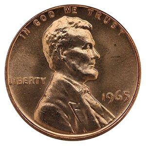 1965 no mint mark gem special mint set sms lincoln memorial cent penny us mint uncirculated