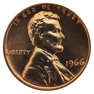 1966 no mint mark gem special mint set sms lincoln memorial cent penny us mint uncirculated