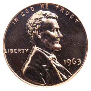 1963 no mint mark gem proof lincoln memorial cent penny us mint proof