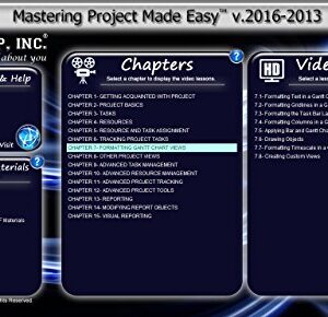 TEACHUCOMP Video Training Tutorial for Microsoft Project 2016 DVD-ROM Course and PDF Manual