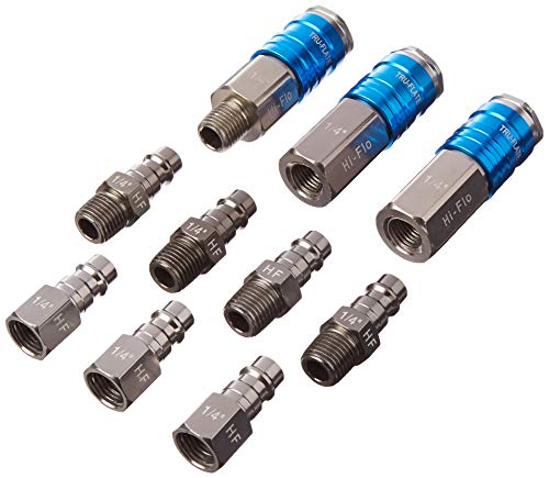 Tru-Flate 13-907 1/4" HI FLO Design x 1/4" NPT Aluminum Plug/Coupler Set