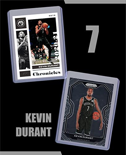 Kevin Durant (5) Assorted Golden State Warriors Thunder Basketball Cards NBA Trading Card Brooklyn Nets Gift Bundle - # 35