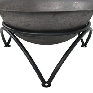 Sunnydaze 23.5-Inch Fire Wood-Burning Cast Iron Fire Pit Bowl and Stand - Dark Gray