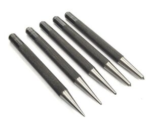 set of 5 pcs round head centre center punches- metal-wood working hand tools