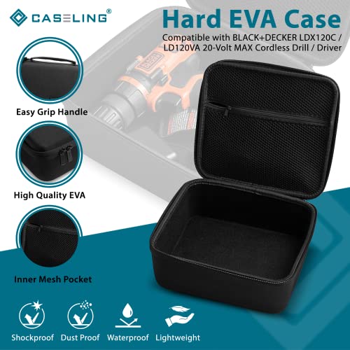 Caseling Hard Case Compatible with BLACK+DECKER LDX120C 20-Volt Cordless Drill/Driver. (Case only)