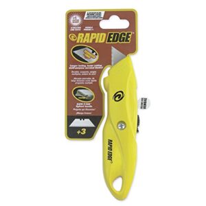Rapid Edge Heavy-Duty Die-Cast Utility Knife with LED Safety Light and 3 Rapid Edge Serrated Razor Knife Blades (2 Pack)