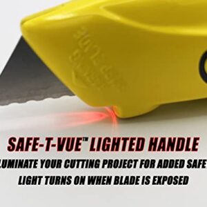 Rapid Edge Heavy-Duty Die-Cast Utility Knife with LED Safety Light and 3 Rapid Edge Serrated Razor Knife Blades (2 Pack)