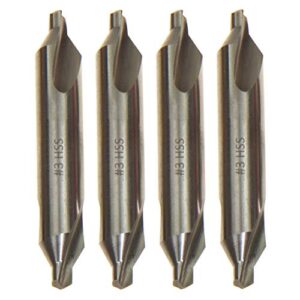 anytime tools center drill countersink #3 (1/4") bit hss m2 lathe mill tooling, 4 pack