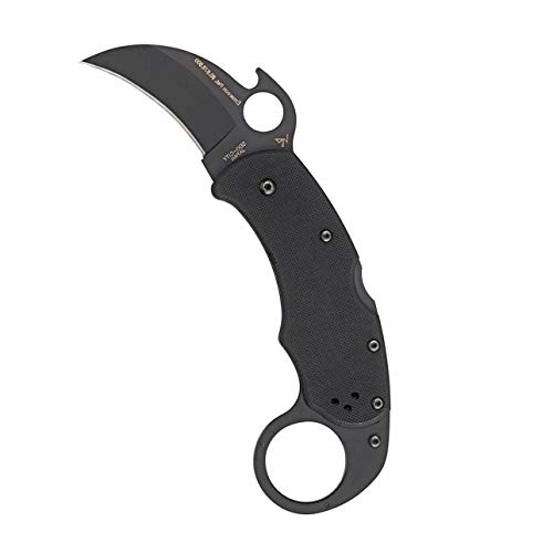 Spyderco Karahawk Specialty Knife with 2.29" VG-10 Steel Black Blade and Black Premium G-10 Handle - PlainEdge - C170GBBKP