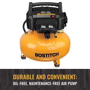 BOSTITCH Air Compressor Kit, Oil-Free, 6 Gallon, 150 PSI (BTFP02012-WPK)