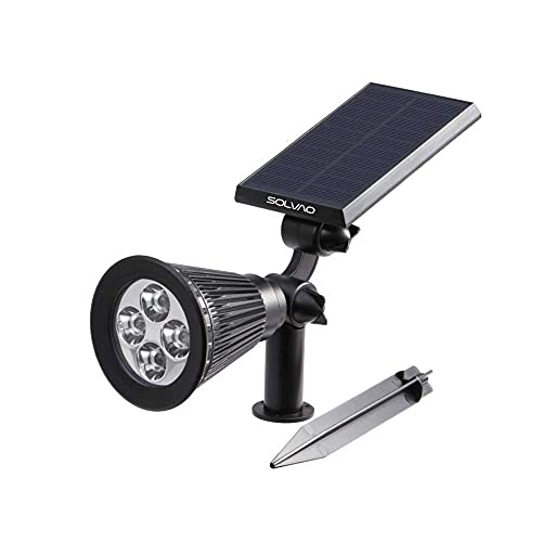 SOLVAO Solar Spotlight (Upgraded) - Ultra Bright, Waterproof, Outdoor LED Spot Light with Auto On/Off Function - Best Sun Powered, Rechargeable Uplight for Lighting Flag Pole, Landscape, Yard & Garden