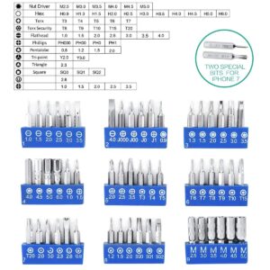 ORIA Precision Screwdriver Set, 86 in 1 Repair Tool Kit, Screwdriver Kit with Portable Bag for Game Console, Tablet, PC, Macbook and Other Electronics, Blue