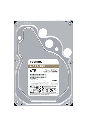 Toshiba N300 4TB NAS 3.5-Inch Internal Hard Drive - CMR SATA 6 GB/s 7200 RPM 128 MB Cache - HDWQ140XZSTA