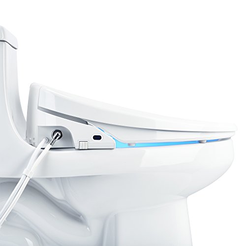 Brondell S1400-EW Swash Electric Bidet Toilet Seat With Oscillating Stainless Steel Nozzle, Warm Air Dryer, Heated, Night Light, Gentle Close Lid, Thin Profile, Remote Control, Elongated, White