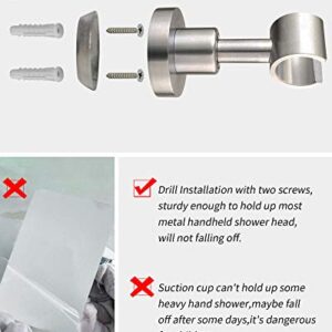 PHASAT Handheld Shower Head Holder Adjustable 304 Stainless Steel Handheld Shower Head Bracket Holder Wall Mount,Shower Wand Holder Brushed Nickel,A13021N