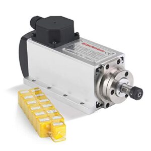 CNC Spindle Motor Kits, Square 110V 1.5KW Air Cooled Spindle Motor, 1.5KW VDF, 2.75Inch bruches, 40Inch Electric Wire,13 pcs ER11 Collets for CNC Router Engraving Milling Machine