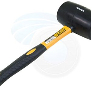 Large Rubber Mallet 32oz 900g Hammer Fiberglass Rubberized Handle Grip