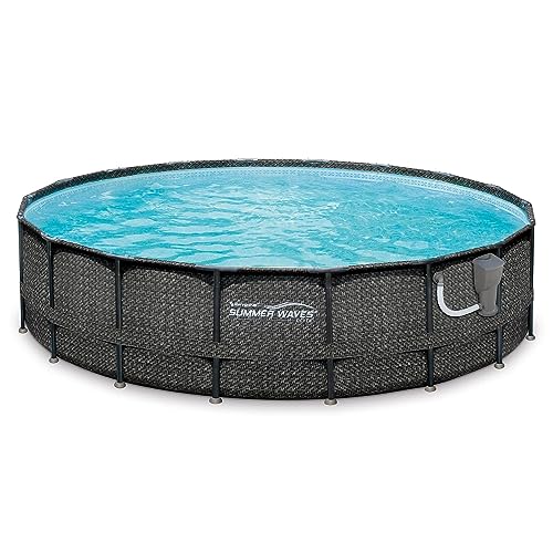 Summer Waves 20 x 4 Foot Outdoor Round Frame Above Ground Swimming Pool Set with Filter Pump, Pool Cover, Ladder, Ground Cloth, and Maintenance Kit