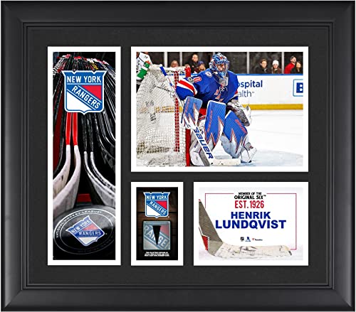 Henrik Lundqvist New York Rangers Framed 15" x 17" Player Collage with a Piece of Game-Used Puck - NHL Player Plaques and Collages