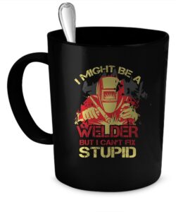 welder coffee mug. welder gift 11 oz. black