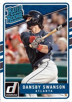 2017 Panini Donruss Baseball #33 Dansby Swanson Rookie Card - Rated Rookie