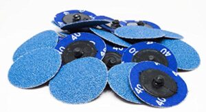 benchmark abrasives 2" quick change zirconia sanding discs with a male r-type backing surface finish grind polish burr rust paint removal use with die grinder (25 pack) - 80 grit