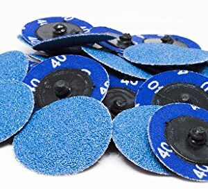 Benchmark Abrasives 2" Quick Change Zirconia Sanding Discs with a Male R-Type Backing Surface Finish Grind Polish Burr Rust Paint Removal Use with Die Grinder (25 Pack) - 80 Grit