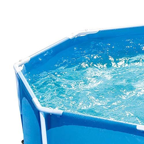 Summer Waves P2000830A Active 8ft x 30in Outdoor Round Frame Above Ground Swimming Pool Set with Filter Pump and Type D Filter Cartridge, Blue