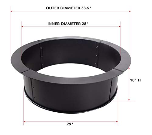 Pleasant Hearth OFW419F0R 28" Round Solid Steel Fire Ring