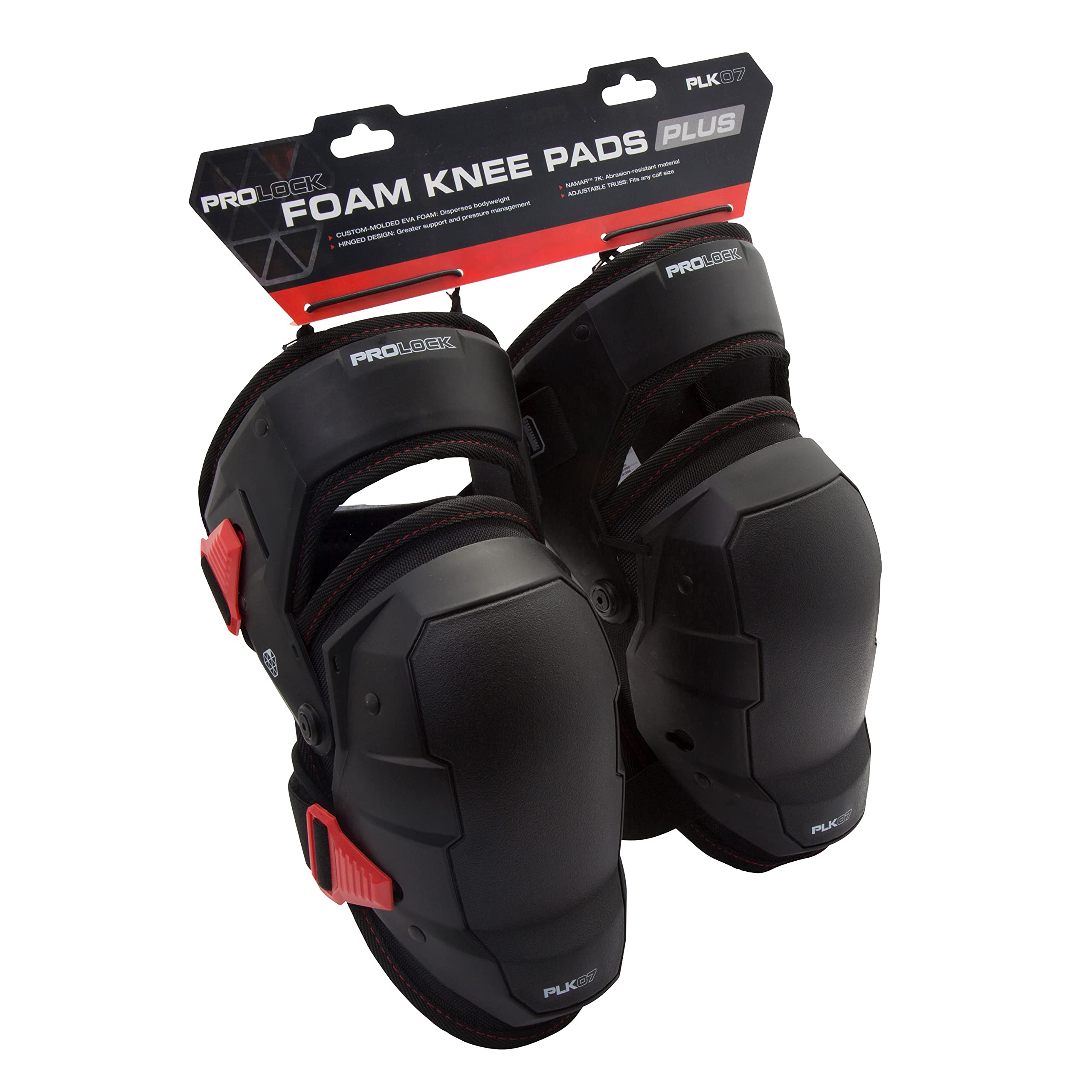 Prolock Weight-Dispersing Foam Knee Pads with Thigh Stabilization, Ideal for Flooring/Roofing, Adjustable (1 pair)
