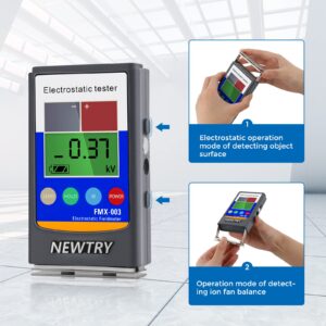 NEWTRY Electrostatic Field Meter Static Meter 0-20KV Electrostatic Meter Tester 0-200V Static Field Meter for Fiber Yarn Fabric Carpet Board Paper Rubber