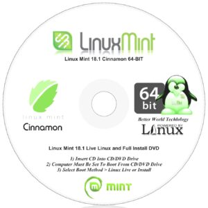 Linux Mint 18.1 Cinnamon Desktop - 32-Bit 64-Bit Support - 2 Disc DVD Set