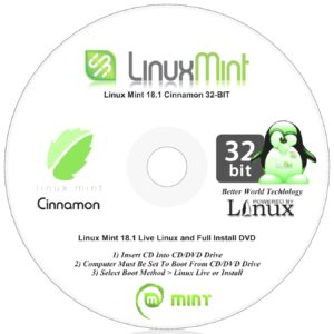 Linux Mint 18.1 Cinnamon Desktop - 32-Bit 64-Bit Support - 2 Disc DVD Set