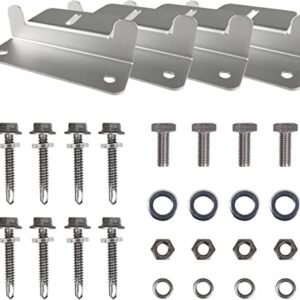HQST Solar Panel Mounting Brackets with Nuts and Bolts Set of 4 Units, Supporting for RV, Boat, Roof, Wall and Other Off Gird Installation