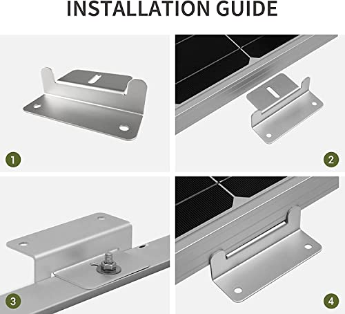 HQST Solar Panel Mounting Brackets with Nuts and Bolts Set of 4 Units, Supporting for RV, Boat, Roof, Wall and Other Off Gird Installation