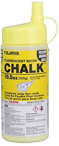 TAJIMA Micro Chalk - Fluorescent Yellow 10.5 oz (300g) Ultra-Fine Snap-Line Chalk with Durable Bottle & Easy-Fill Nozzle - PLC2-FY300