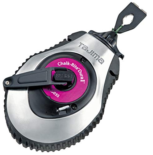 TAJIMA Chalk Line - Chalk-Rite Dura Chalk Box with 100ft Extreme Bold 1.8 mm Snap Line & Integrated Handle Release - CR503S