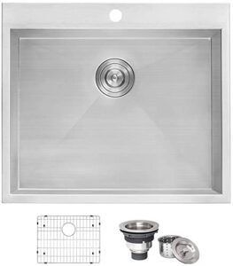 ruvati drop-in topmount laundry utility sink 25 x 22 x 12 inch deep 16 gauge stainless steel - rvu6010