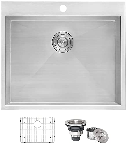 Ruvati Drop-in Topmount Laundry Utility Sink 25 x 22 x 12 inch Deep 16 Gauge Stainless Steel - RVU6010