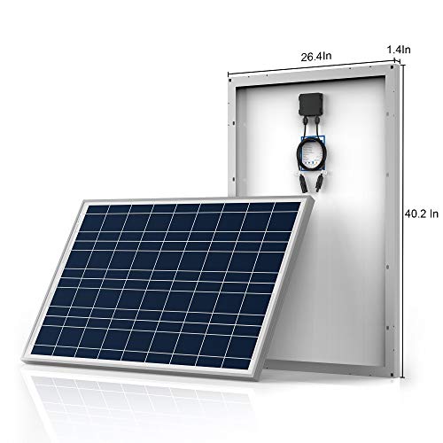 PowerECO 100W 12V Solar Poly Panel RV Kit with 20A PWM Charge Controller/Mounting Brackets/Solar Cables/Cable Entry housing(100W PWM20A)