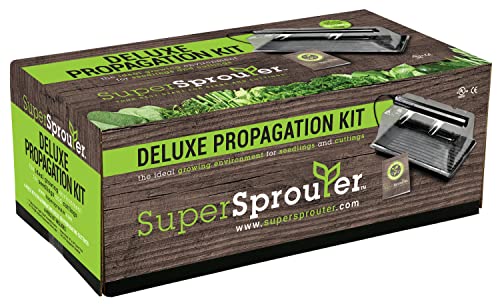 Super Sprouter Deluxe Propagation Kit for Starting Seeds or Cuttings, Includes Humidity Dome, Tray, Grow Light, and Booklet