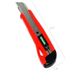 FixtureDisplays Retractable Plastic Utility Knife Box Cutter Plastic Safety Cutter, Mixed Color, Ship Randomly 102718 Free Shipping!