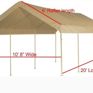 10X20 Heavy Duty Beige Canopy Top Cover with Valance Event Structure