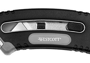 Westcott E-84029 00 Collapsible Utility Knife, Ergonomic Cutter with telescoping Mechanism and automated Blade retraction, Black