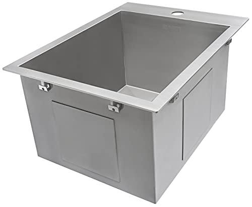 Ruvati 15 x 20 inch Drop-in Topmount Bar Prep Sink 16 Gauge Stainless Steel Single Bowl - RVH8110