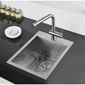 Ruvati 15 x 20 inch Drop-in Topmount Bar Prep Sink 16 Gauge Stainless Steel Single Bowl - RVH8110