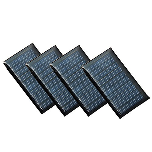 NUZAMAS Set of 4 Pieces 5V 30mA 53X30mm Micro Mini Solar Panel Cells for Solar Power Energy, DIY Home, Science Projects - Toys - 3.6v Battery Charger