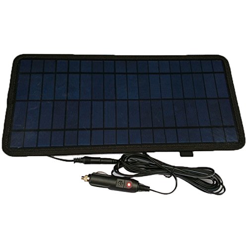 NUZAMAS 8.5W 12V Power Solar Panel Battery Charger for Car SUV Truck Boat Marine Caravan Comes with USB, Alligator Clips and Cigarette Adapter