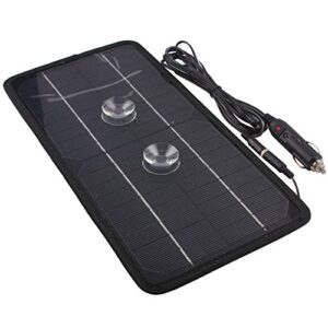 NUZAMAS 8.5W 12V Power Solar Panel Battery Charger for Car SUV Truck Boat Marine Caravan Comes with USB, Alligator Clips and Cigarette Adapter