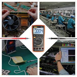 Auto Ranging Digital Multimeter TRMS 6000 with Battery Alligator Clips Test Leads AC/DC Voltage/Account,Voltage Alert, Amp/Ohm/Volt Multi Tester/Diode